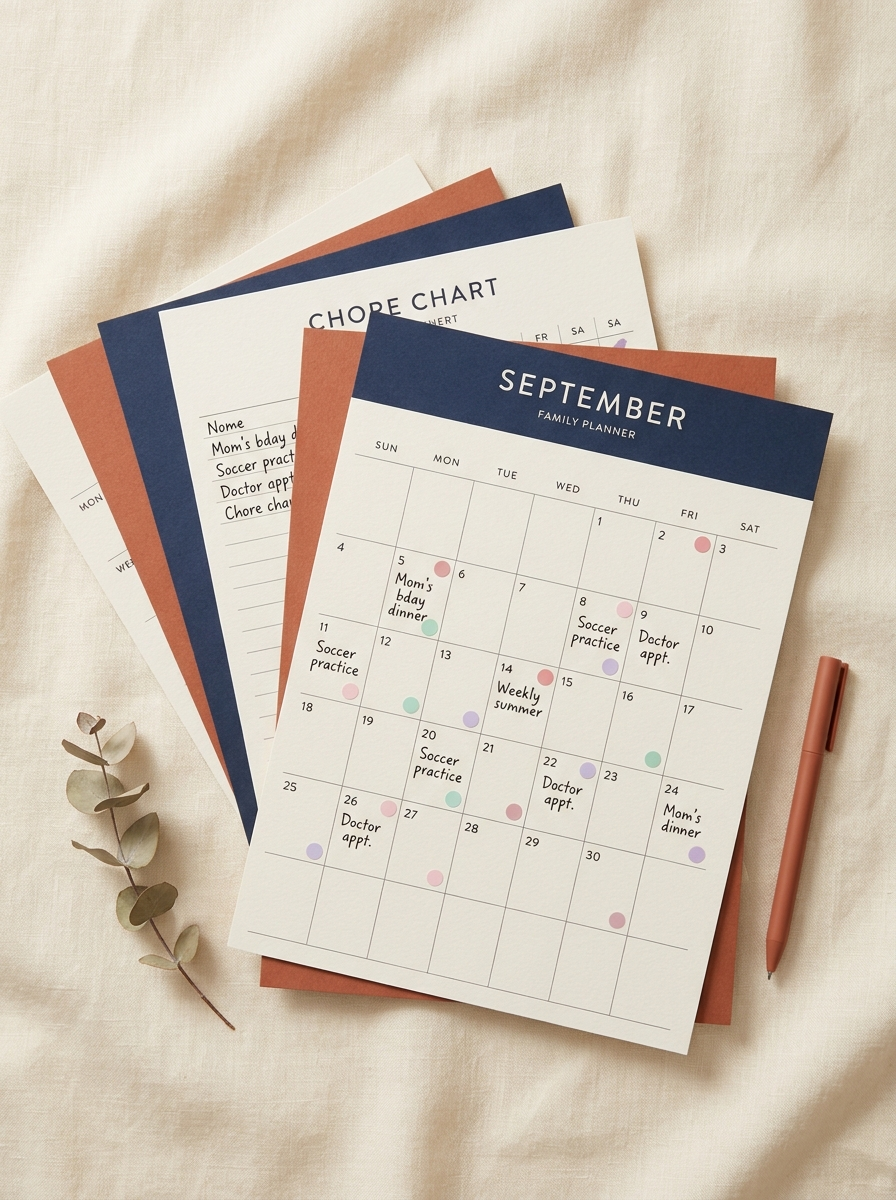 The Fridge Command Center Pack — printable monthly calendar, chore chart and meal plan by HomeKeep Hub